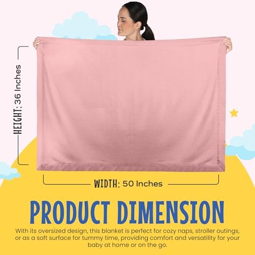 Baby Morgan Thermal Waffle Blanket - Soft Cozy Crib Blanket with Satin Trim