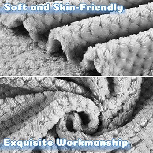 Reginary Fuzzy Waffle Flannel Blanket Set 4 Pack