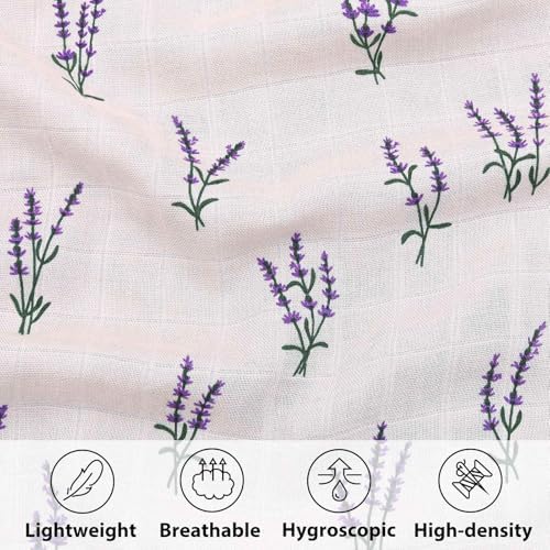 LifeTree Baby Blanket - Soft Double Layer Swaddle Lavender 31x40 Inches