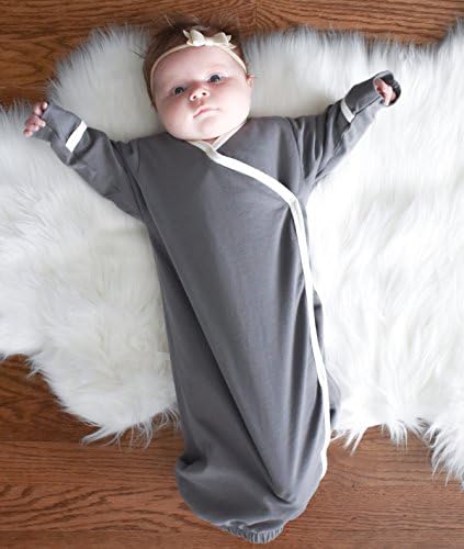 Babysoy Organic Newborn Kimono Wrap Gown