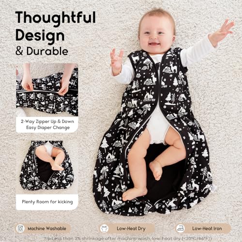 Yoofoss 0-6 Months Organic Cotton Sleep Sack 2-Way Zipper 05 TOG
