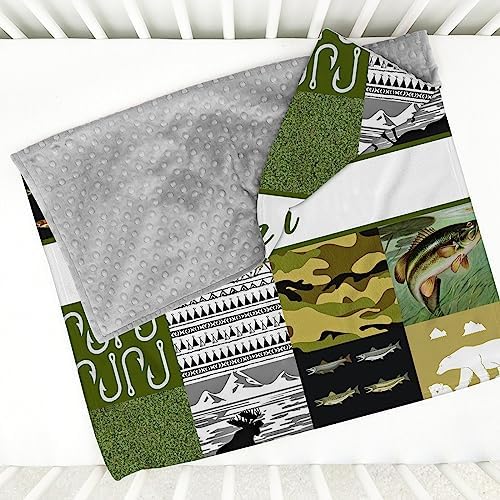 Personalized Baby Blanket with Name - Baseball Minky Blanket for Boys Girls