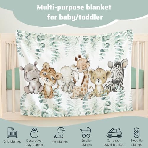 HawSkgFub Flannel Fleece Baby Blanket with African Animals