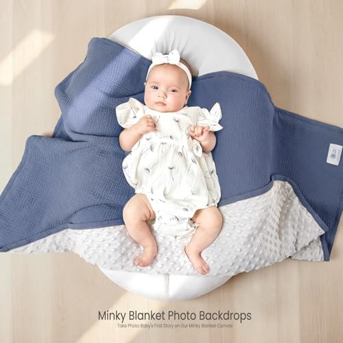 Lulumoon Baby Blanket - Minky Dot Muslin 30x40