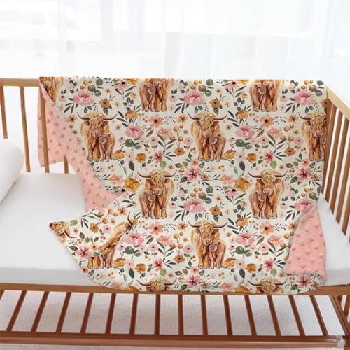 Buerhanerry Highland Cow Baby Blanket for Girls