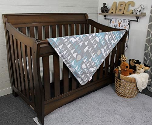Top Tots Deluxe Baby Blanket - White Bear and Trees