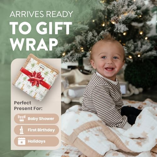 Natchiketa Organic Cotton Muslin Baby Blanket - Gender Neutral Forest Friends