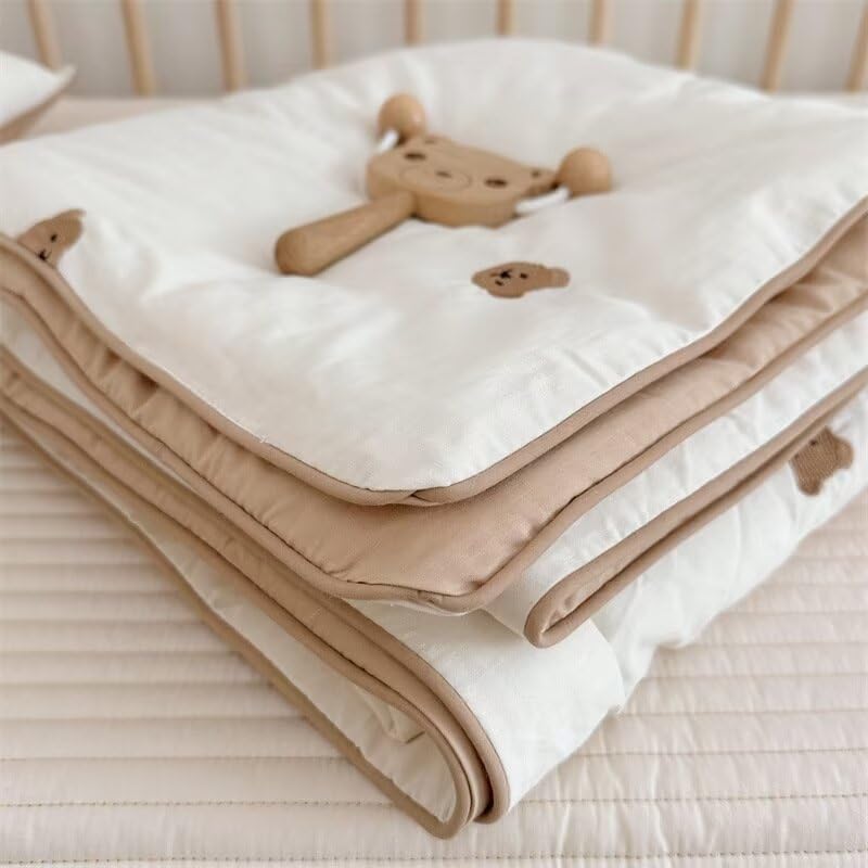 BuLuTu Soft Washed Cotton Baby Quilt Blanket for Girls and Boys