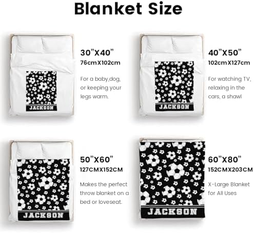 Deven Soccer Baby Blanket - Custom Name Gift
