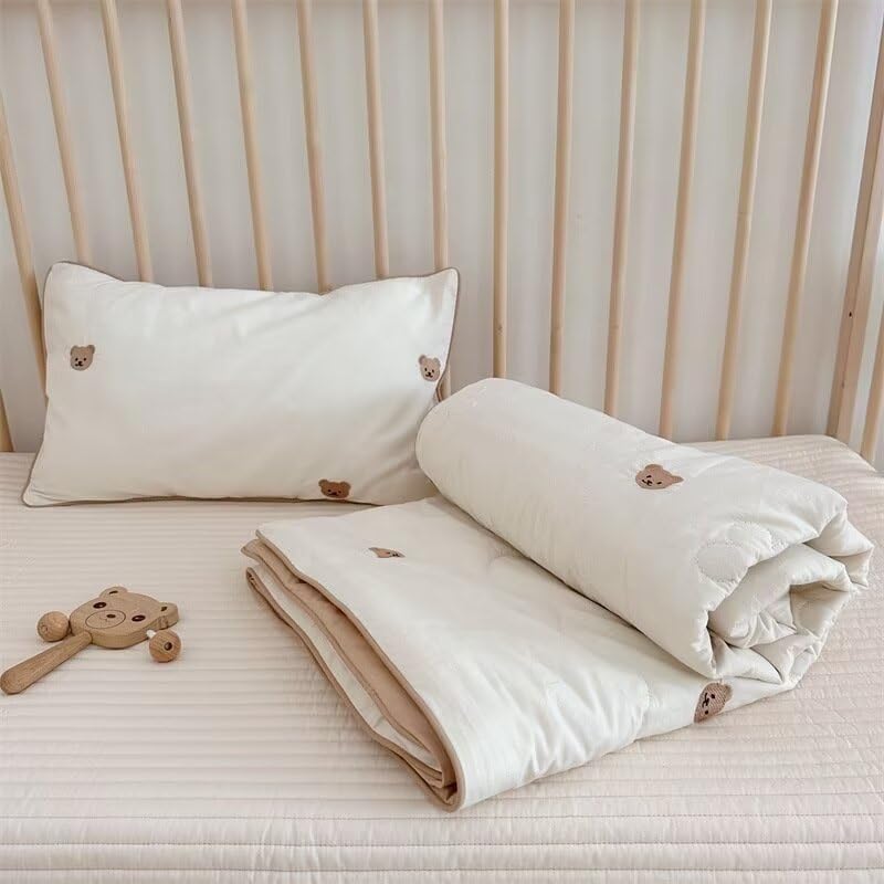 BuLuTu Soft Washed Cotton Baby Quilt Blanket for Girls and Boys