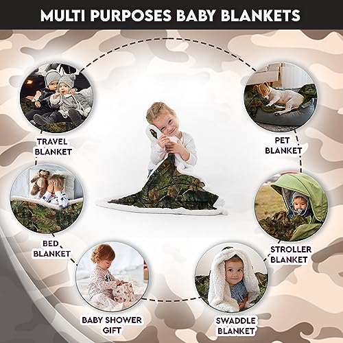 TrailCrest Baby Camo Swaddle Blanket with Sherpa Lining 1