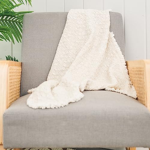 Crane Baby Oatmeal Boho Knit Blanket 30x40