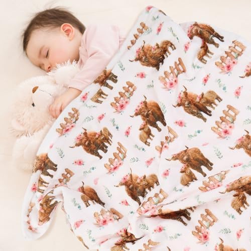 DCOOLGO Highland Cow Lovey Baby Blanket