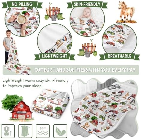 Buyyet Farm Animal Baby Blanket 40x50 for Kids