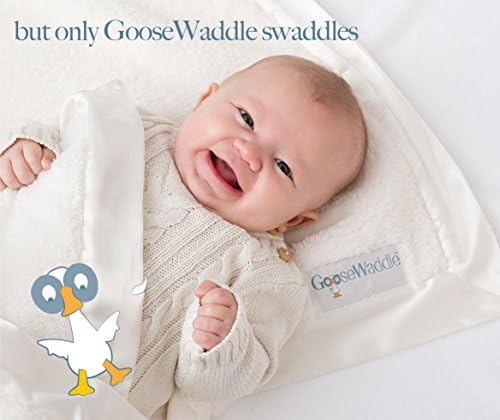 GooseWaddle Satin Trim Baby Blanket 29x35 Inches Blue