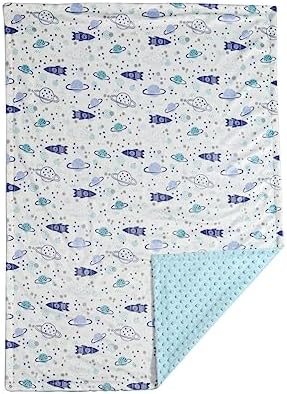 CREVENT Minky Baby Blanket 30x40 Inches Soft Plush Receiving Blanket