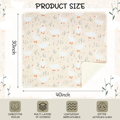 Breling Silly Goose Muslin Baby Blanket 40x36 Inch