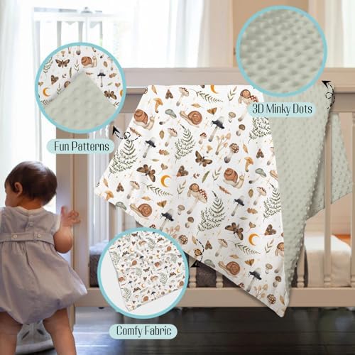 Mink Baby Blanket with Dotted Backing for Baby Shower