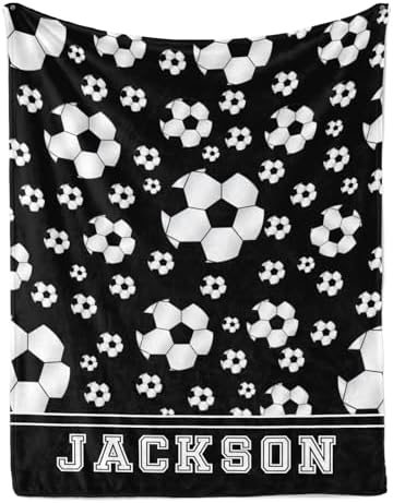 Deven Soccer Baby Blanket - Custom Name Gift