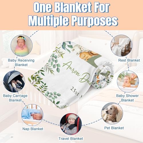 Personalized Baby Blanket with Name for Girls and Boys