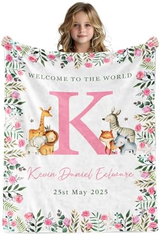 Custom Baby Blanket with Name for Girls Boys