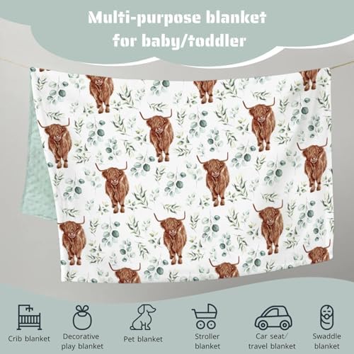 Soft Plush Eucalyptus Leaf Mink Blanket for Baby