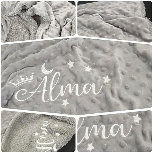 Personalized Baby Blanket with Name - Soft Minky Fleece Crib Blanket