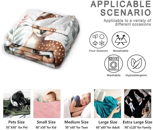 Aniruddha Personalized Deer Baby Blanket Toddler Size 30x40