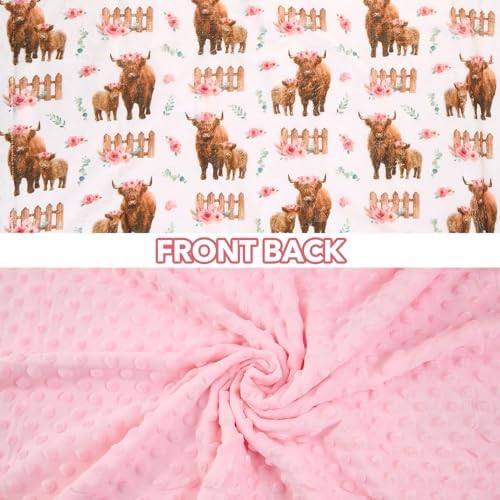 DCOOLGO Highland Cow Lovey Baby Blanket