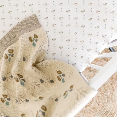 Crane Baby Organic Cotton Poppy Pattern Blanket