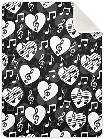 Love Music Notes Baby Blanket 30x40in Crib Stroller Blanket