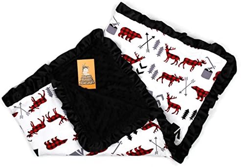 Dear Baby Gear Baby Blanket 32x32 Woodland Adventure Plaid