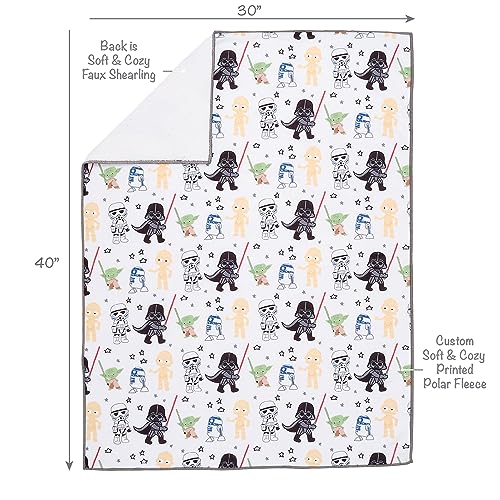 Lambs Ivy Star Wars Fleece Baby Blanket with Yoda and Darth Vader