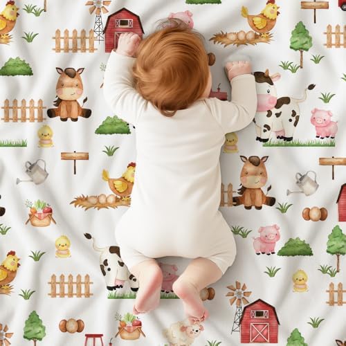 Locobird Farm Animals Baby Blanket 30x40 Inches Minky Crib Cover