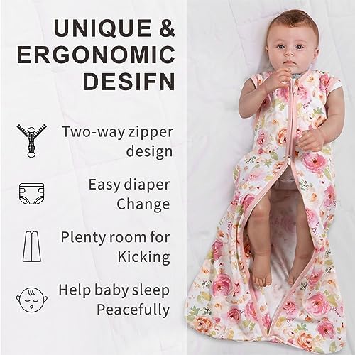 Little Tots 0-6 Months Cotton Sleep Sack - 2-Way Zipper Wearable Blanket