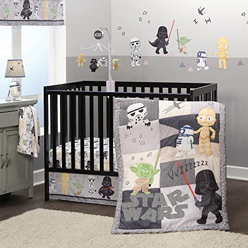 Lambs Ivy Star Wars Fleece Baby Blanket with Yoda and Darth Vader