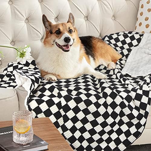 BEILIMU Baby Blanket for Boys Corduroy Gingham 30x40 Inch