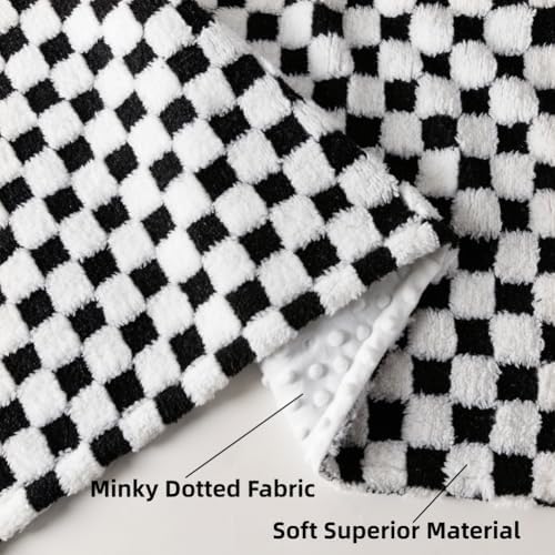 FIGEPO Soft Checkered Baby Blanket 30x40