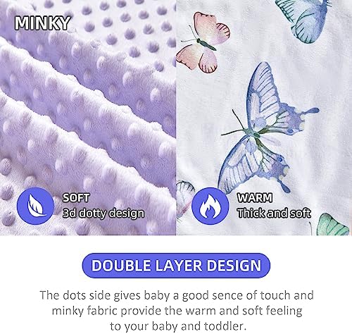 iEvolve Baby Bed Blanket Ultra Soft Double Layer Minky Sherpa Receiving Blanket