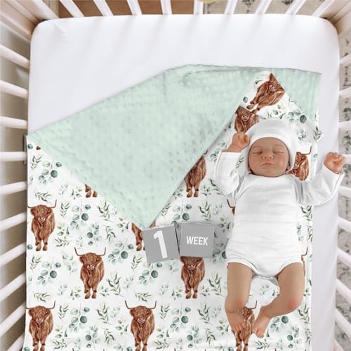 Soft Plush Eucalyptus Leaf Mink Blanket for Baby