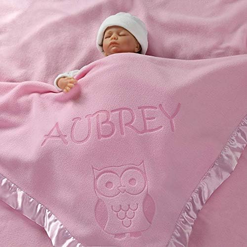 Custom Catch Personalized Owl Baby Blanket for Boy