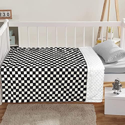 BEILIMU Baby Blanket for Boys Corduroy Gingham 30x40 Inch