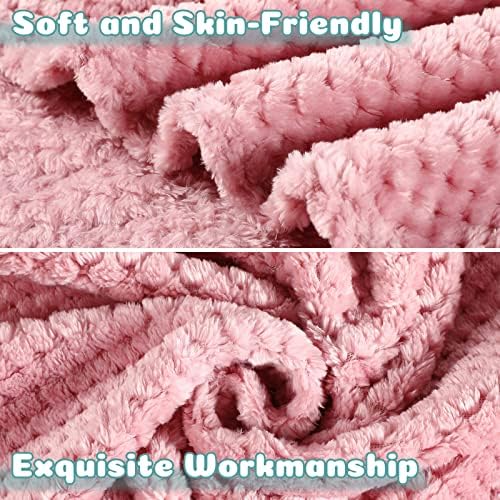Reginary 4-Pack Fuzzy Waffle Flannel Baby Blankets