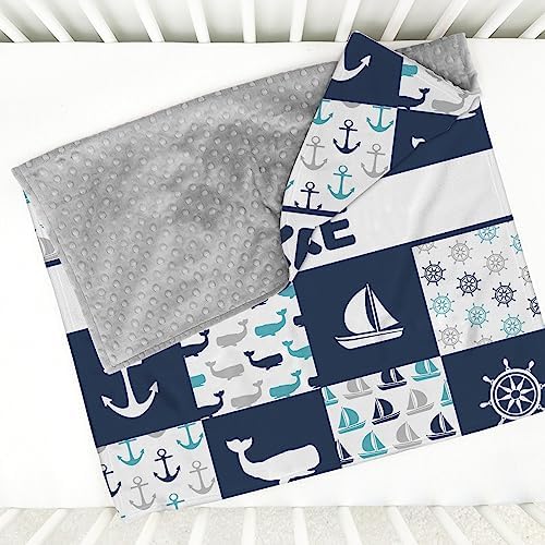 Personalized Baby Blanket with Name - Baseball Minky Blanket for Boys