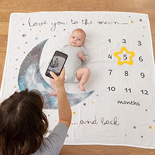 Pondering Pine Organic Baby Moon Milestone Blanket - 1-12 Months