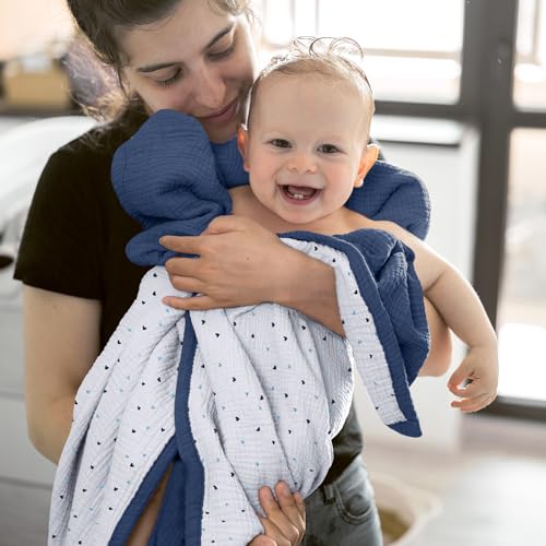 Lulumoon Muslin Baby Blanket 47x47 Inch Reversible