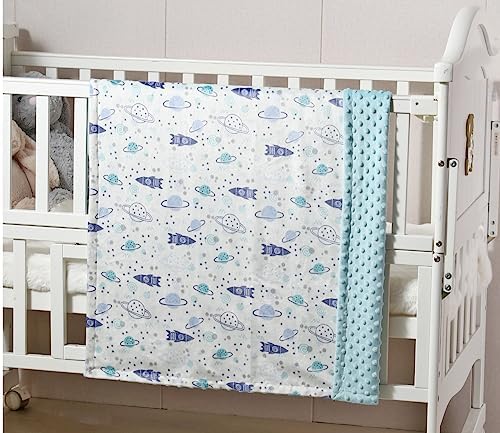 CREVENT Minky Baby Blanket 30x40 Inches Soft Plush Receiving Blanket