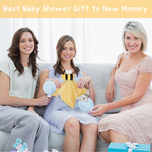 BORITAR Baby Lovey Blanket with Bee Design 14 Inch