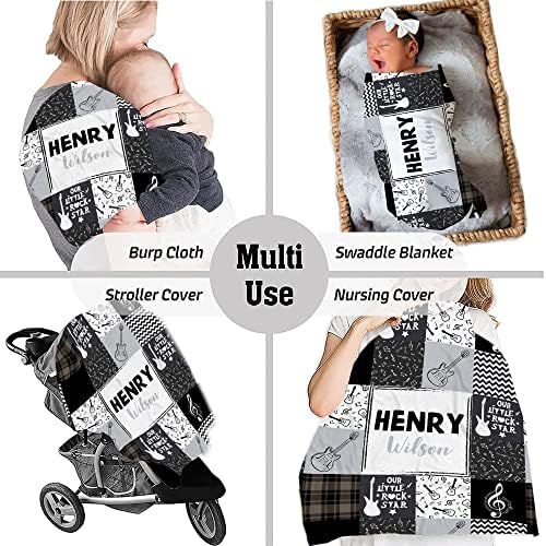 Personalized Baby Name Music Blanket with Custom Design