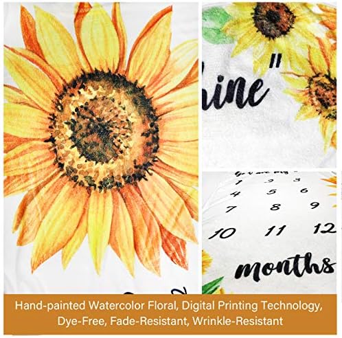 Tebaby Baby Monthly Milestone Blanket - Sunflower